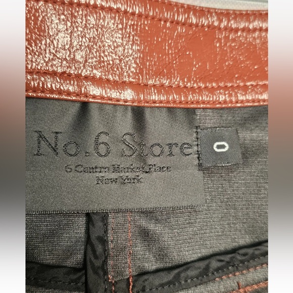 No 6 - Elizabeth Snap Front Skirt in Sienna Crinkle Patent Leather Size XS 24” - Picture 8 of 11